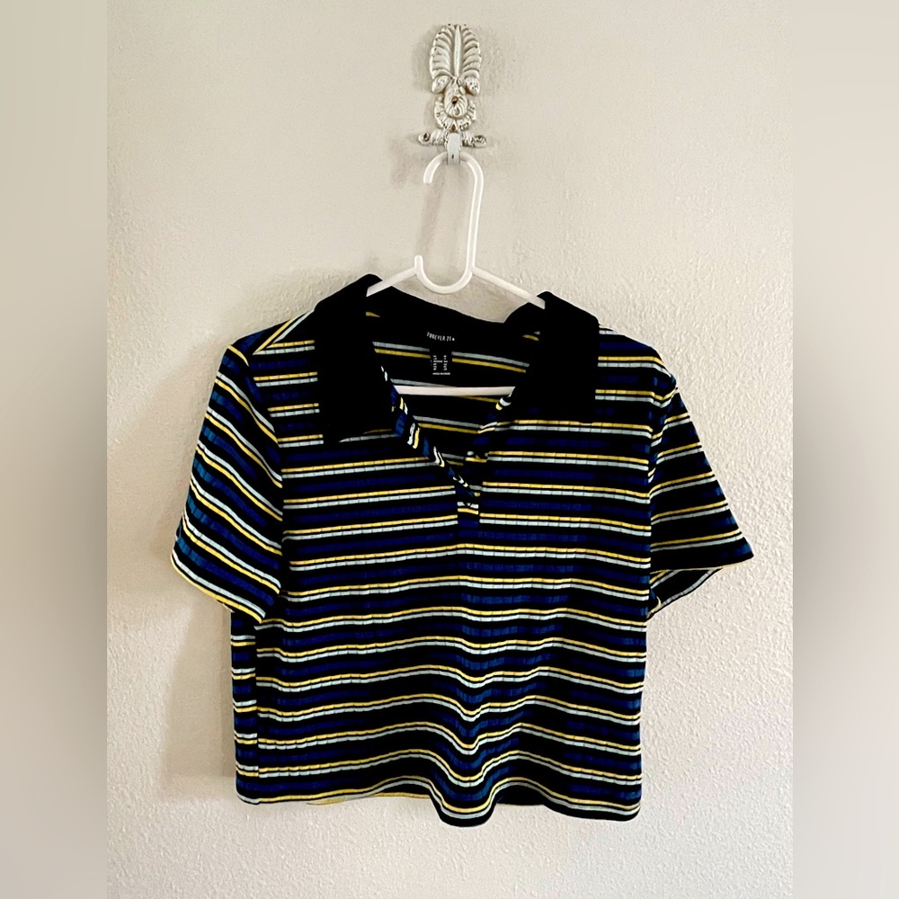 SET!! Striped Polo top and skirt set. Forever 21+